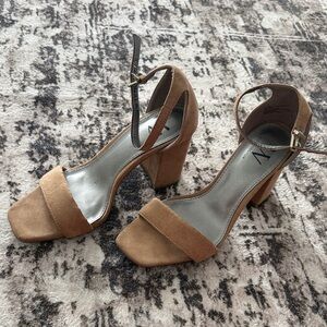 Worthington Tan Suede Block Heels